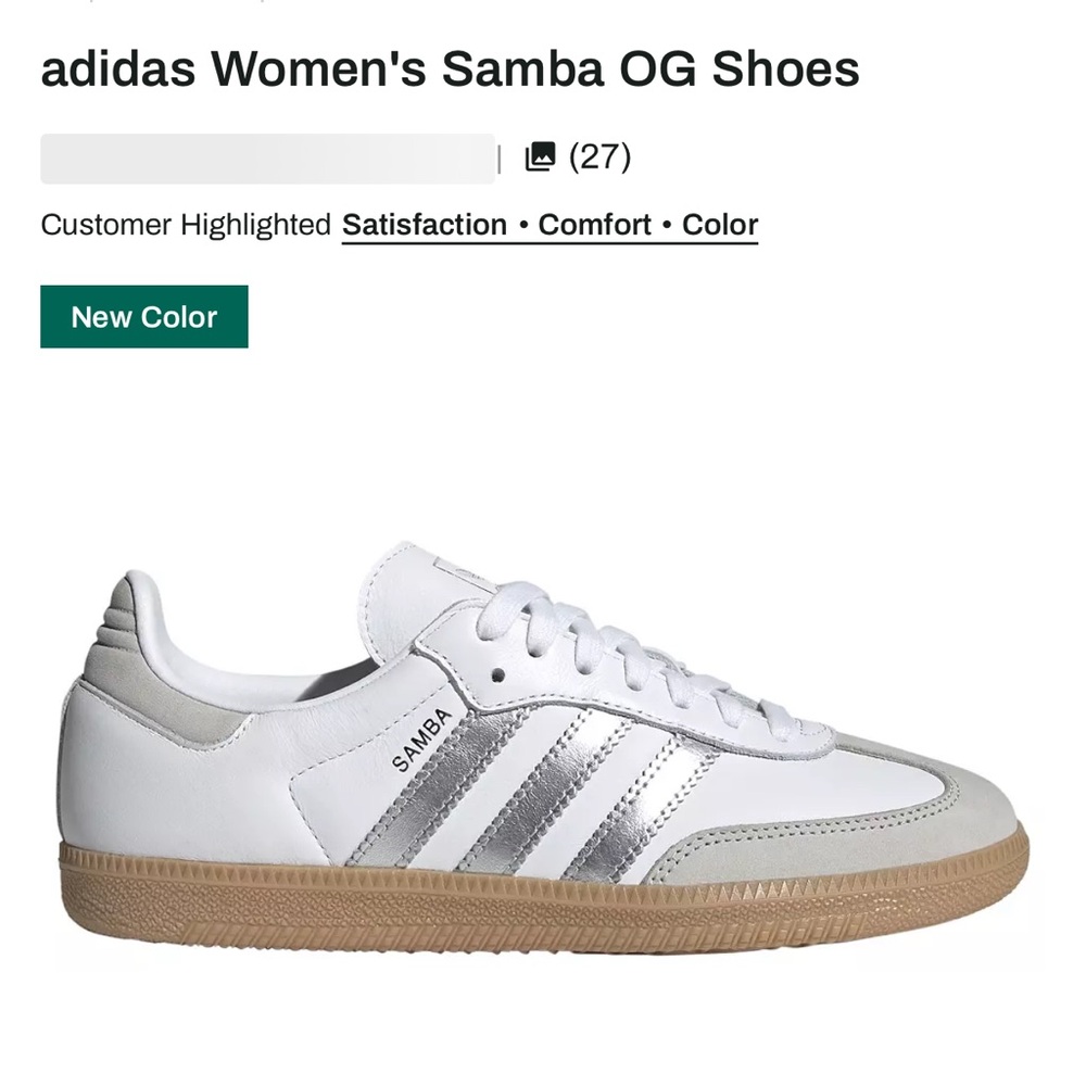 Adidas White and Silver Sambas